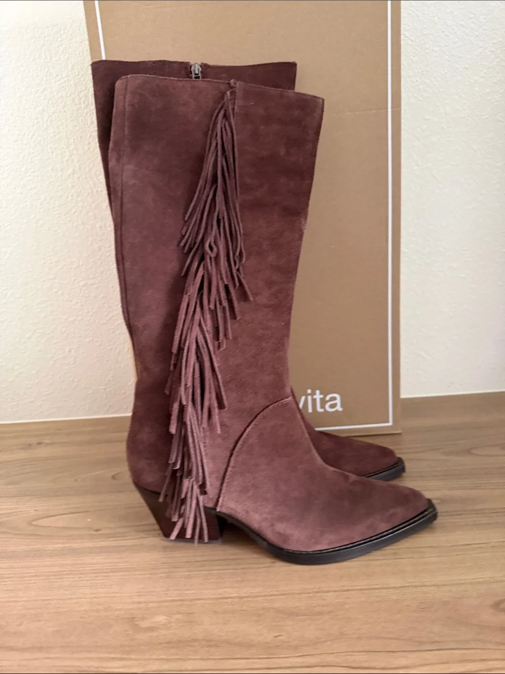 Dolce Vita chocolate Suede Fringe Boots NWT